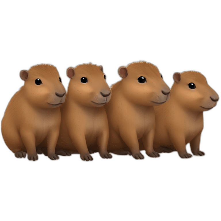 six capybara babies emoji