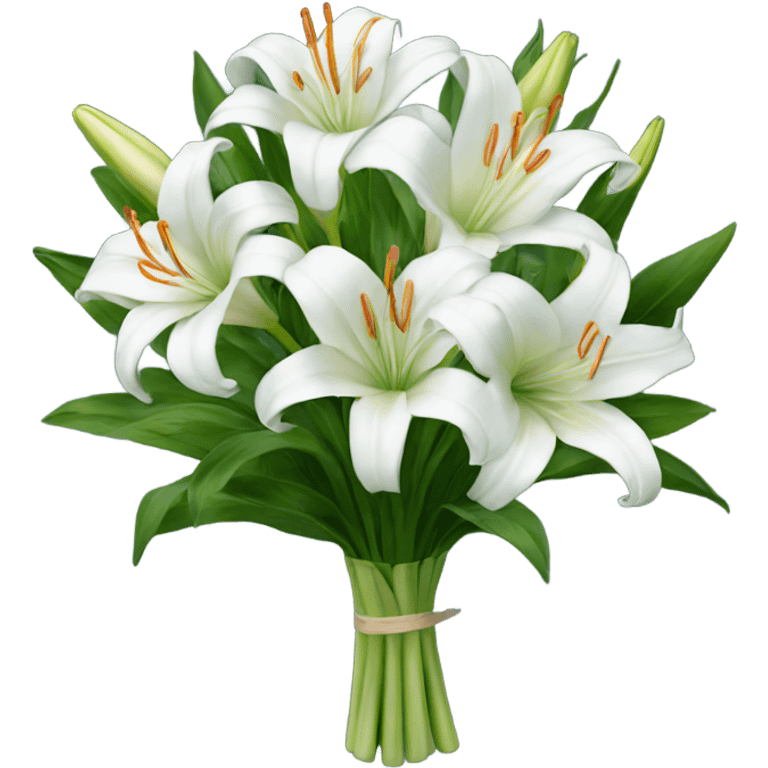 A bouquet of white lilies emoji