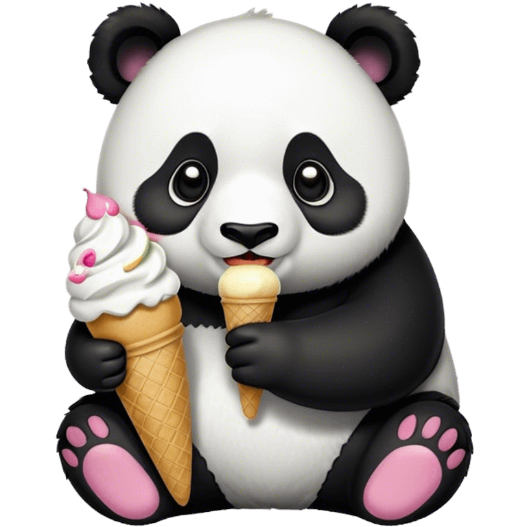 Panda eating ice cream emoji