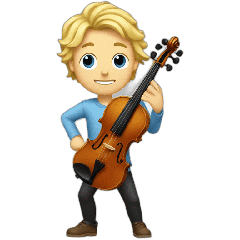 Pictures of his leg, blond hair, and wearing a violin emoji