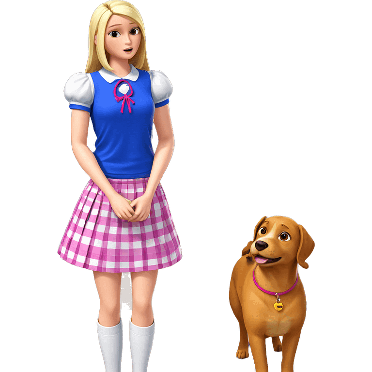 girl with dog in skirt emoji