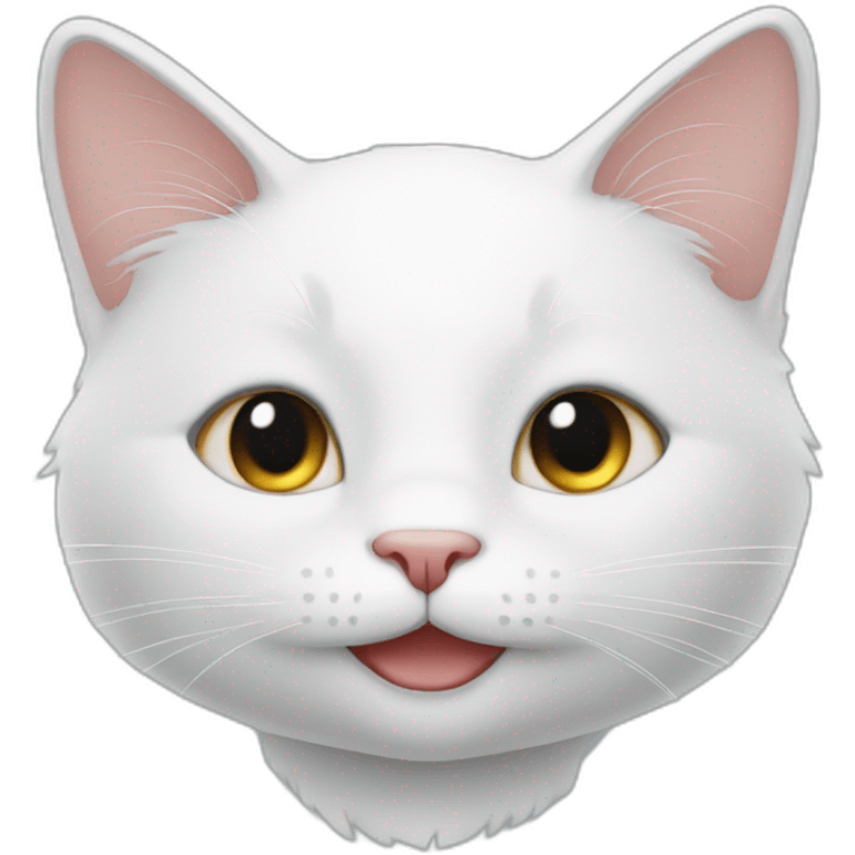 White cat smiling emoji