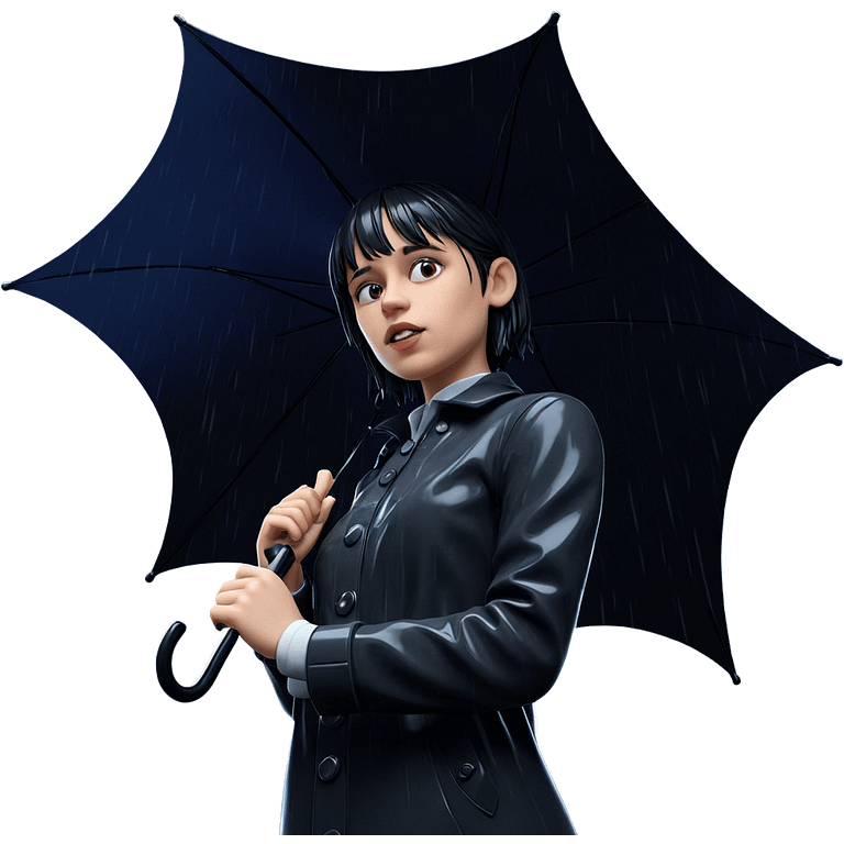 girl with umbrella in rain emoji