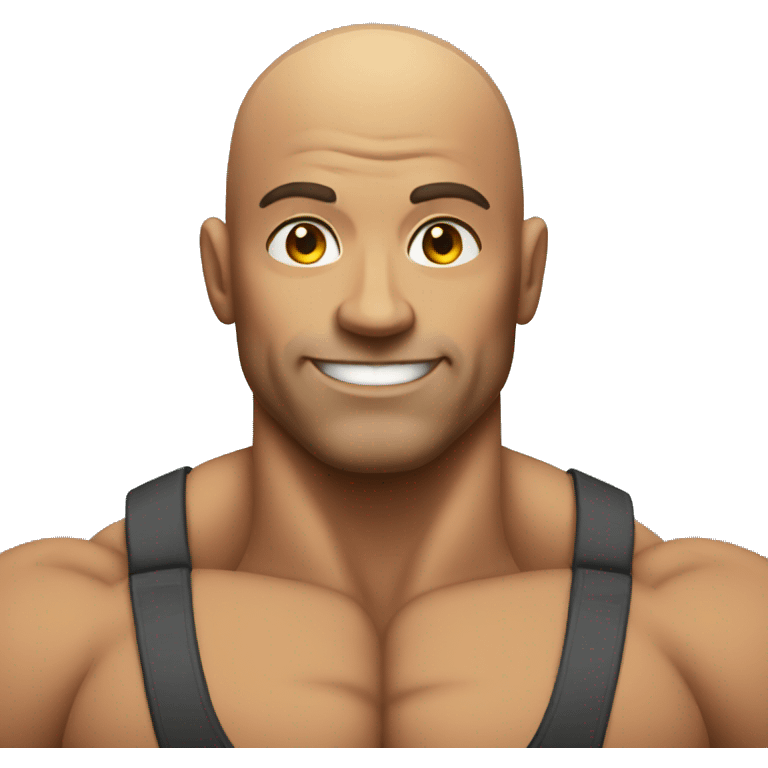 A bodybuilder bald emoji