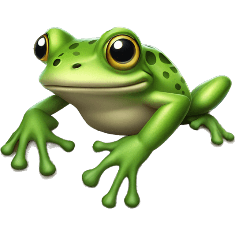 Frog on a log emoji