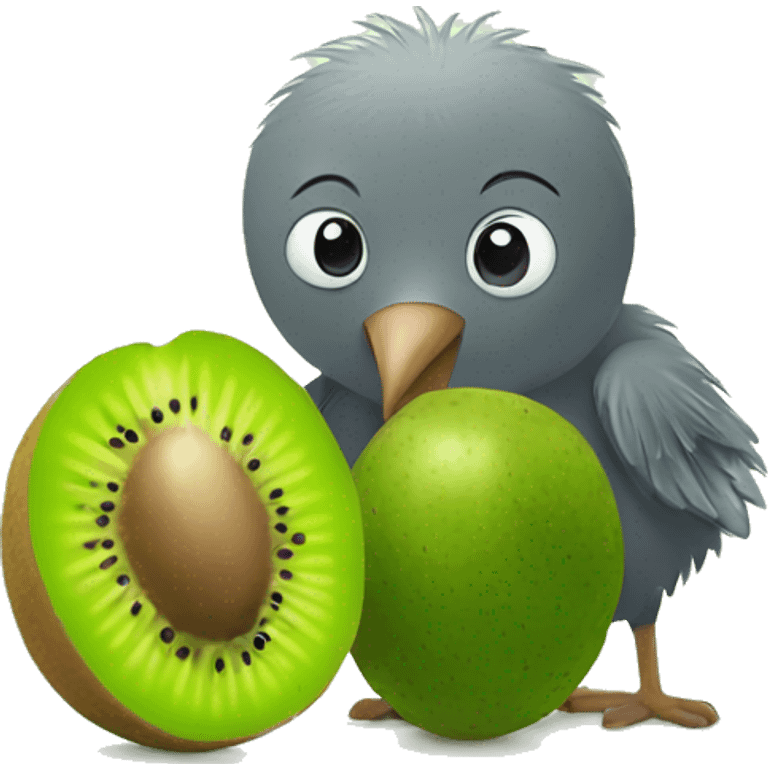 kiwi bird and kiwi fruit emoji