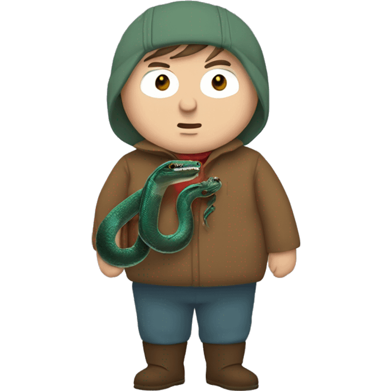 eric cartman holding a snake emoji