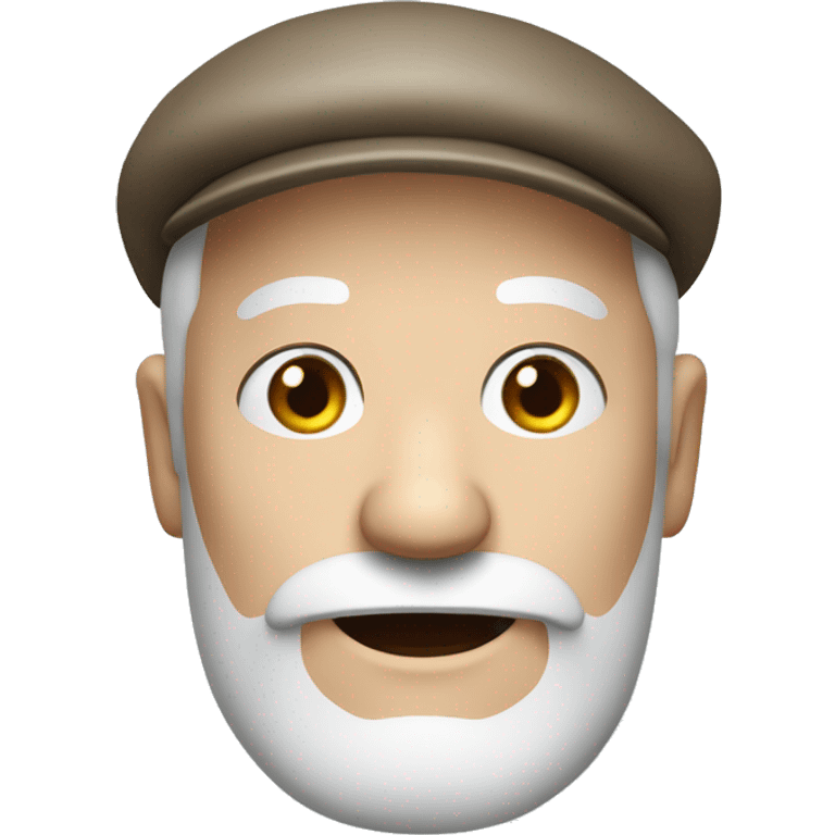 old man with flat cap AND BLUE EYES AND FULL WHITE FACIAL HAIR
 emoji