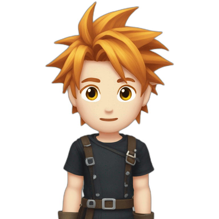 Cloud strife ginger hair freckles. emoji