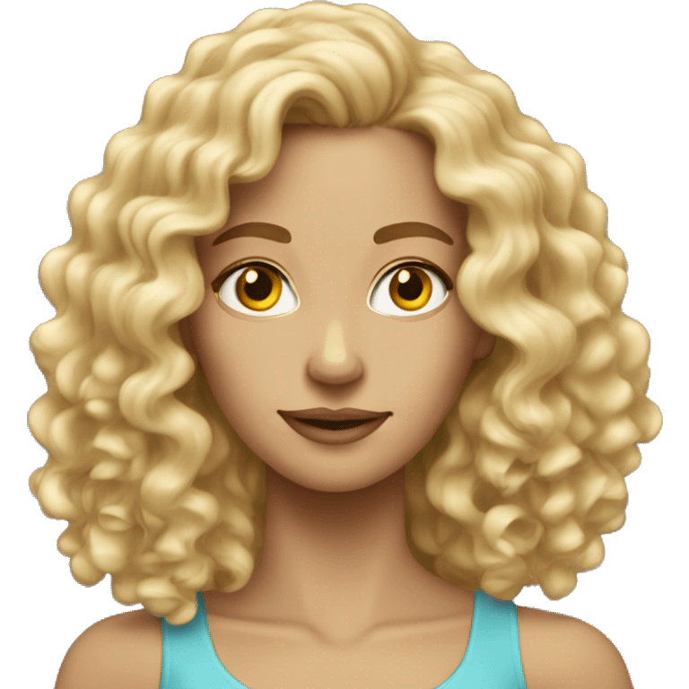 women very long curly hair blond around 50  emoji