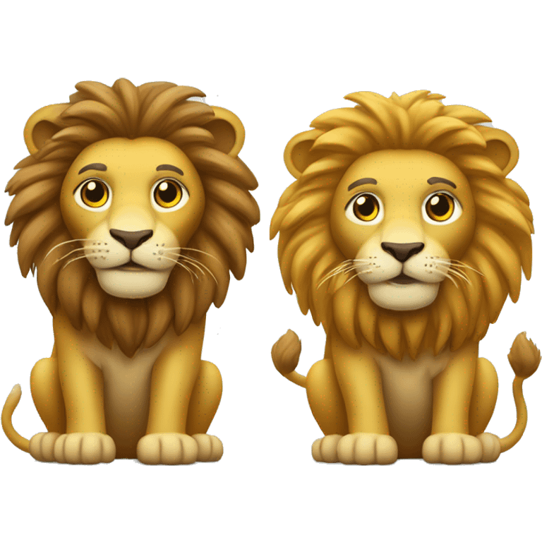 two lion doing shoppig onine on pc emoji