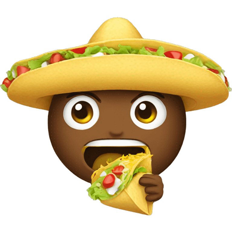 Mexican eating taco emoji