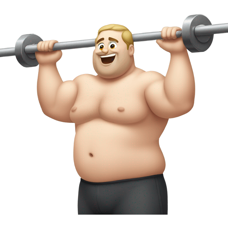 fat white guy shirtless doing pull ups emoji