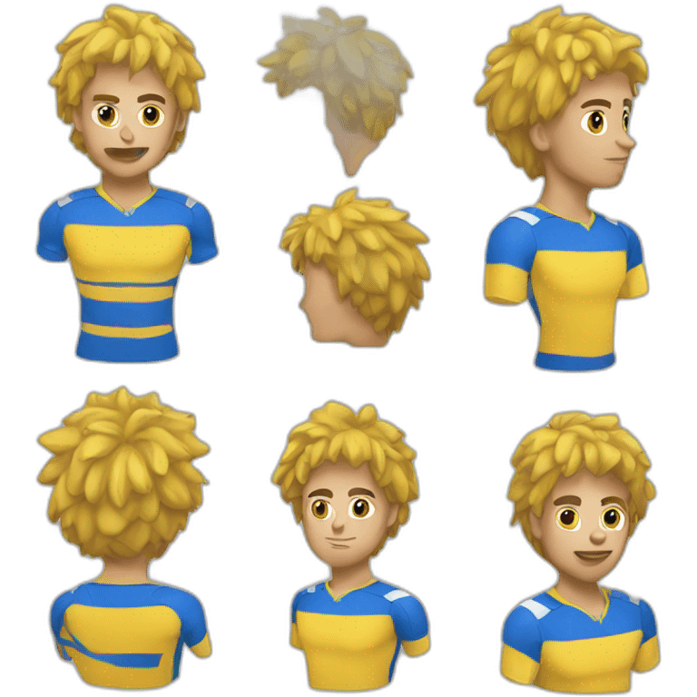 Rugby player With yellow and blue t-shirt emoji