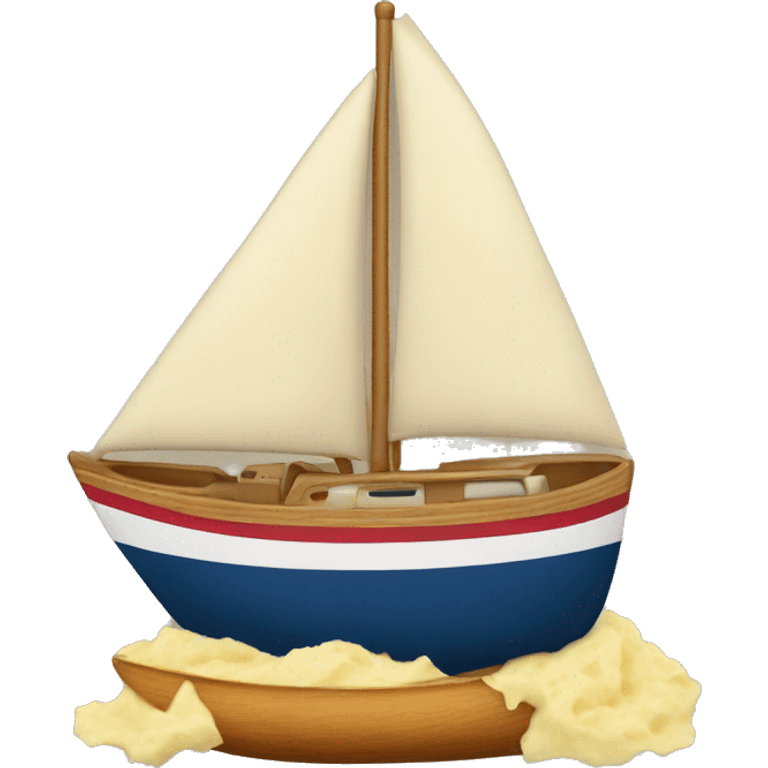 sailboat with mashed potatoes in it emoji