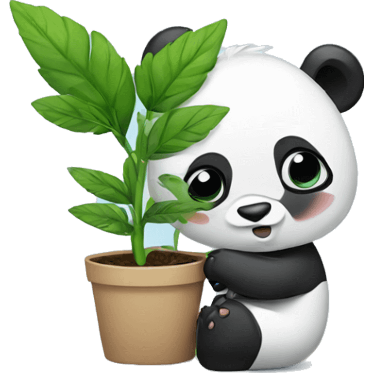 Panda With plant emoji