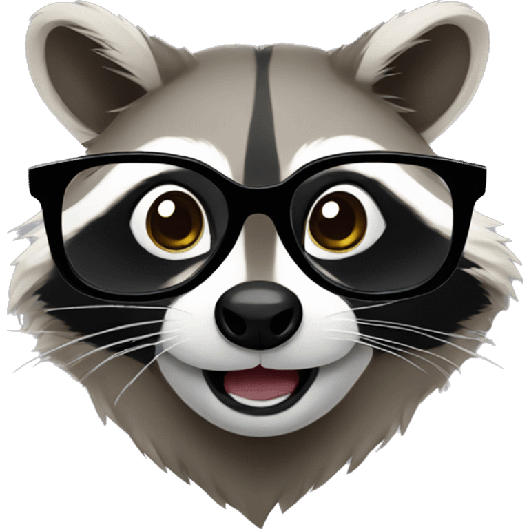 raccoon wearing glasses emoji