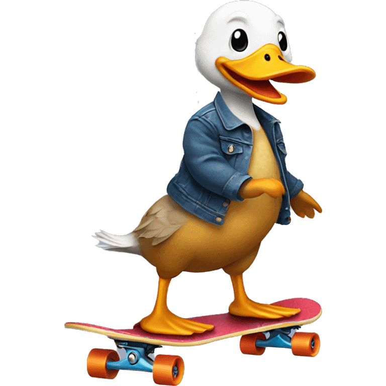 Duck riding skateboard  emoji