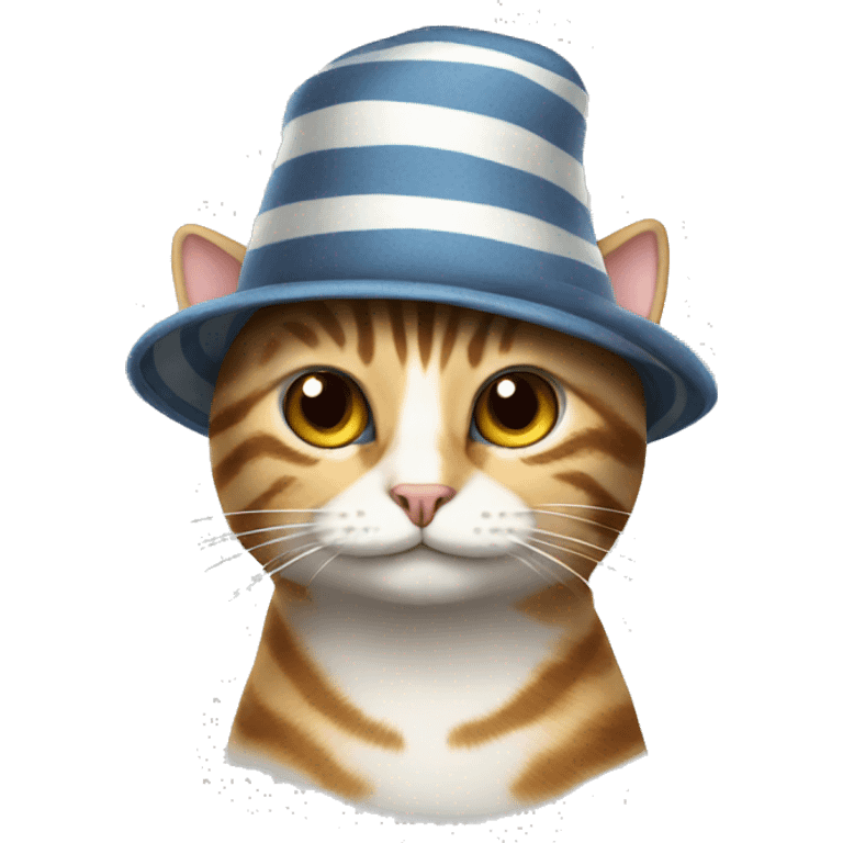 Striped cat in a hat emoji