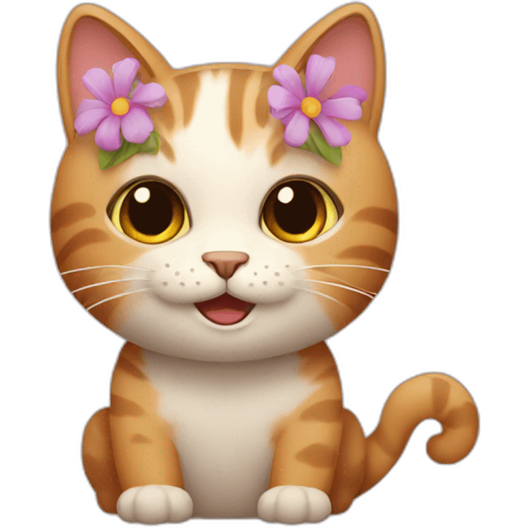 cat with flowers emoji