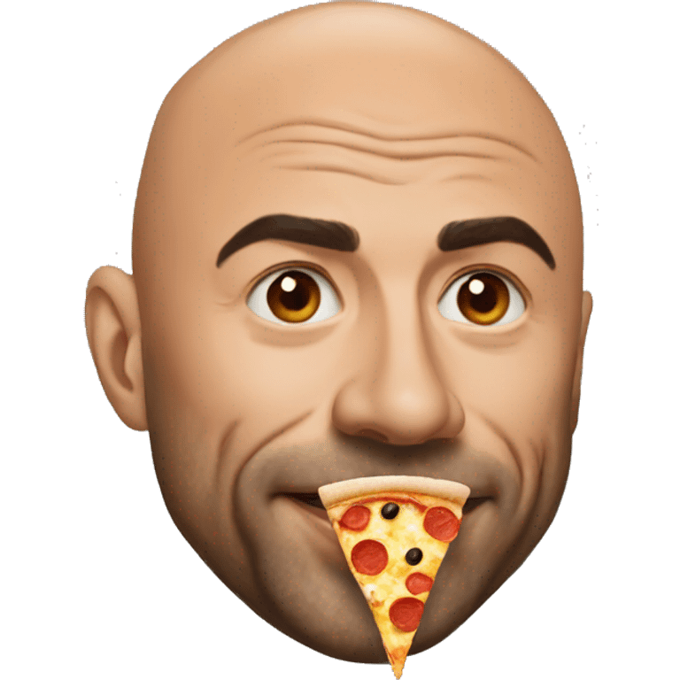 Joe Rogan eating a pizza emoji