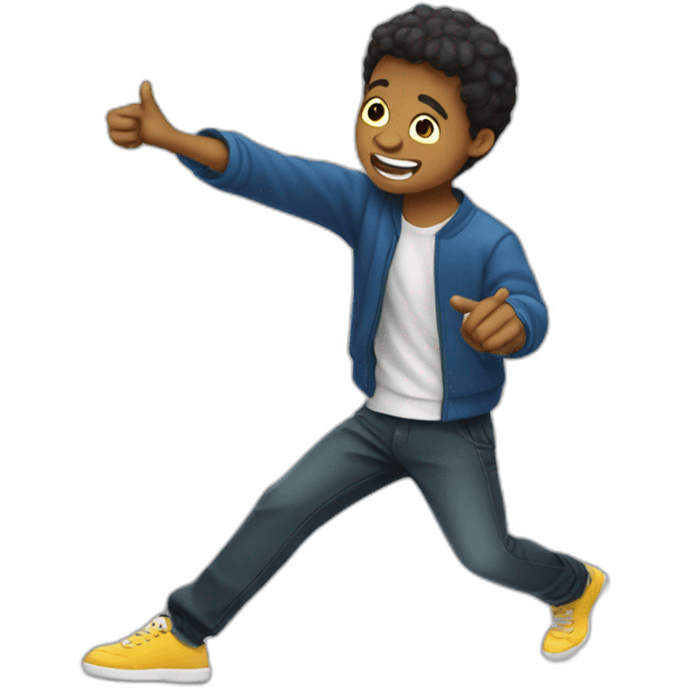 Garçon qui fait un dab emoji