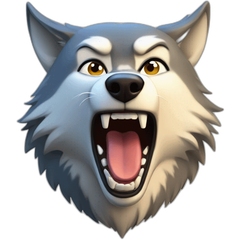 female wolf growling emoji