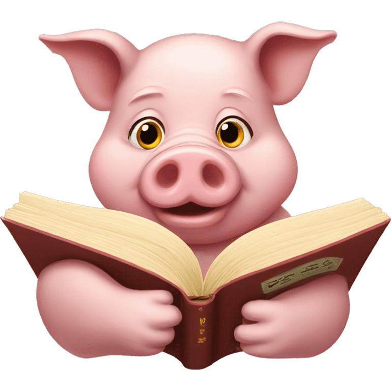 pig reading book emoji