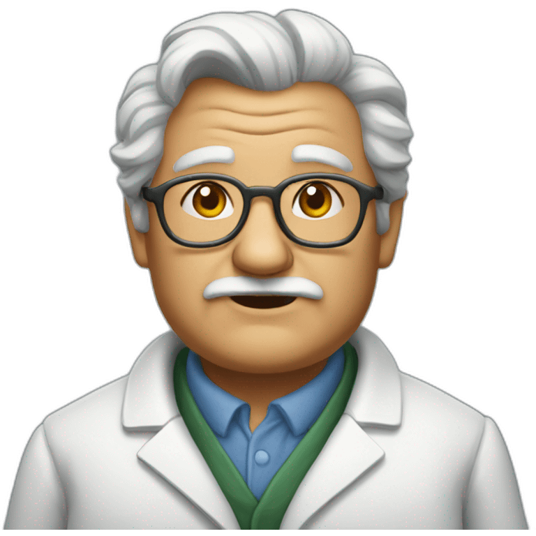 Old fat scientist emoji