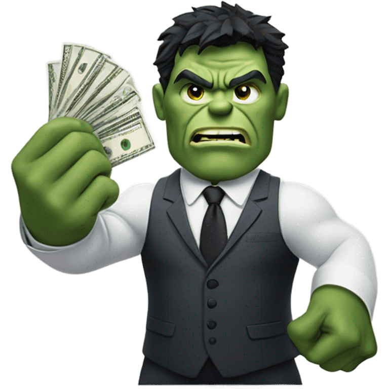 Hulk in business suit offering money  emoji