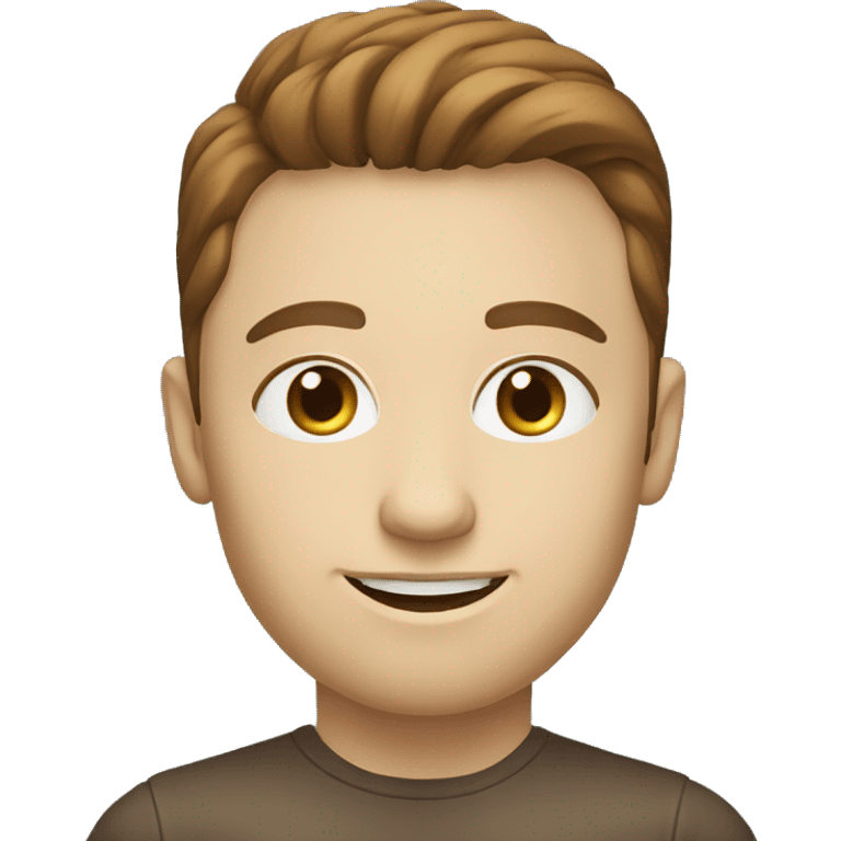 caucasian programmer, blue eyes, brown hair with laptop emoji