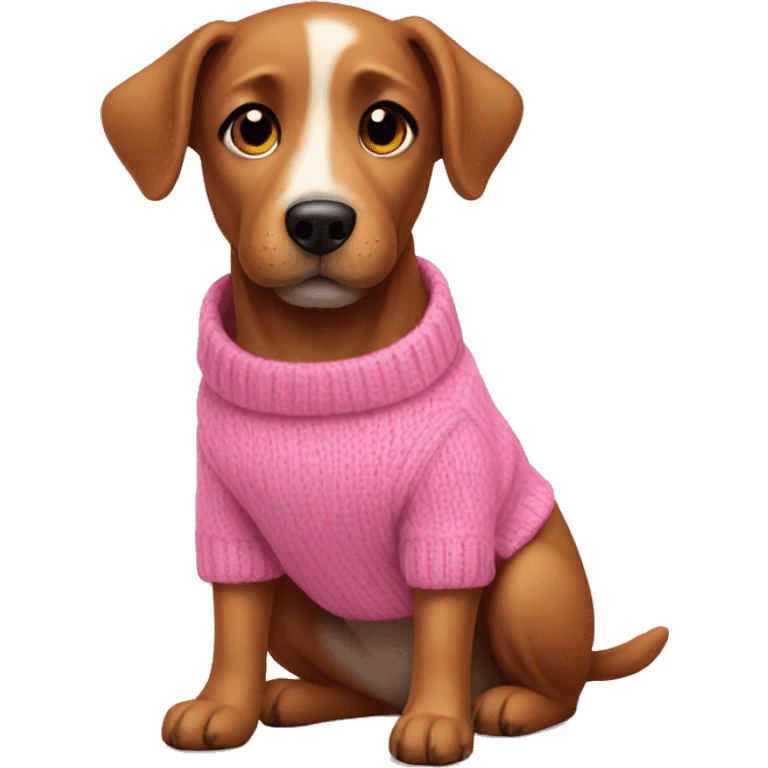 A dog with a pink sweater  emoji