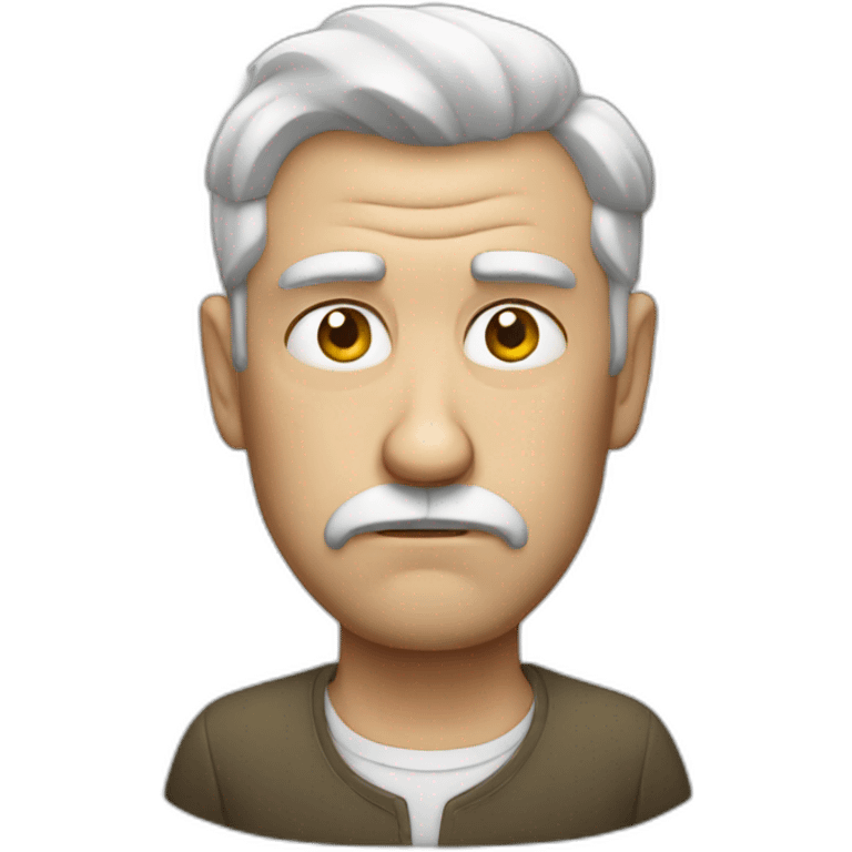 A grumpy white man emoji