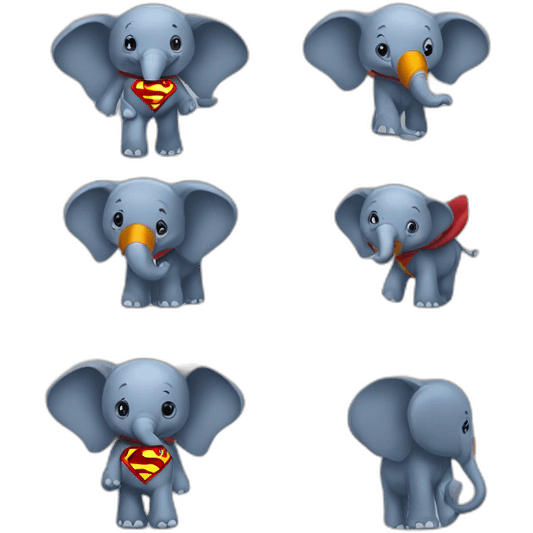 Elephant a super man emoji