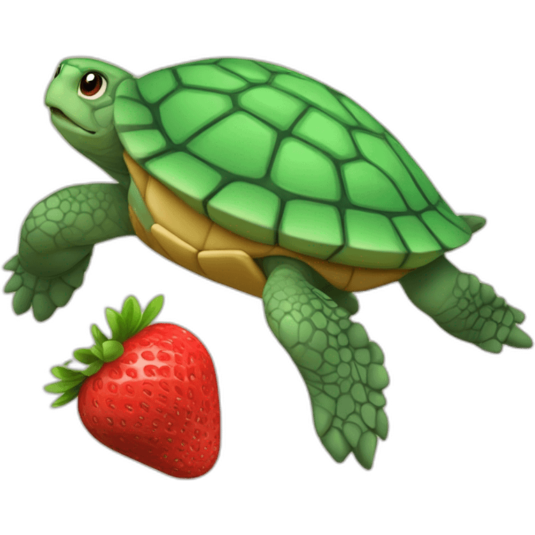 Tortue course avec fraise emoji