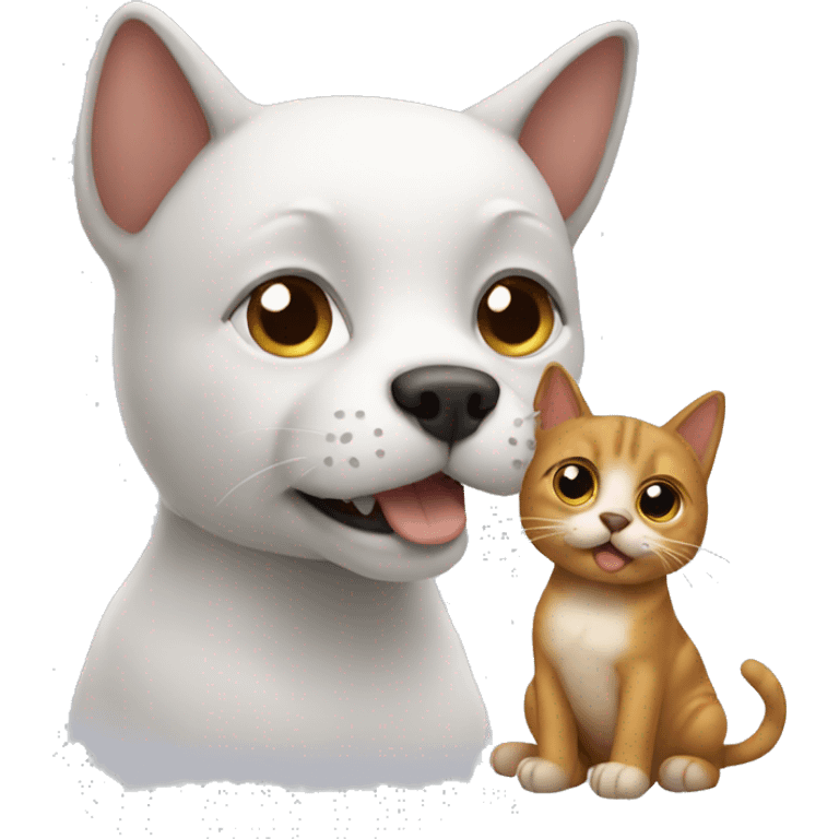 a cat talking with a dog emoji