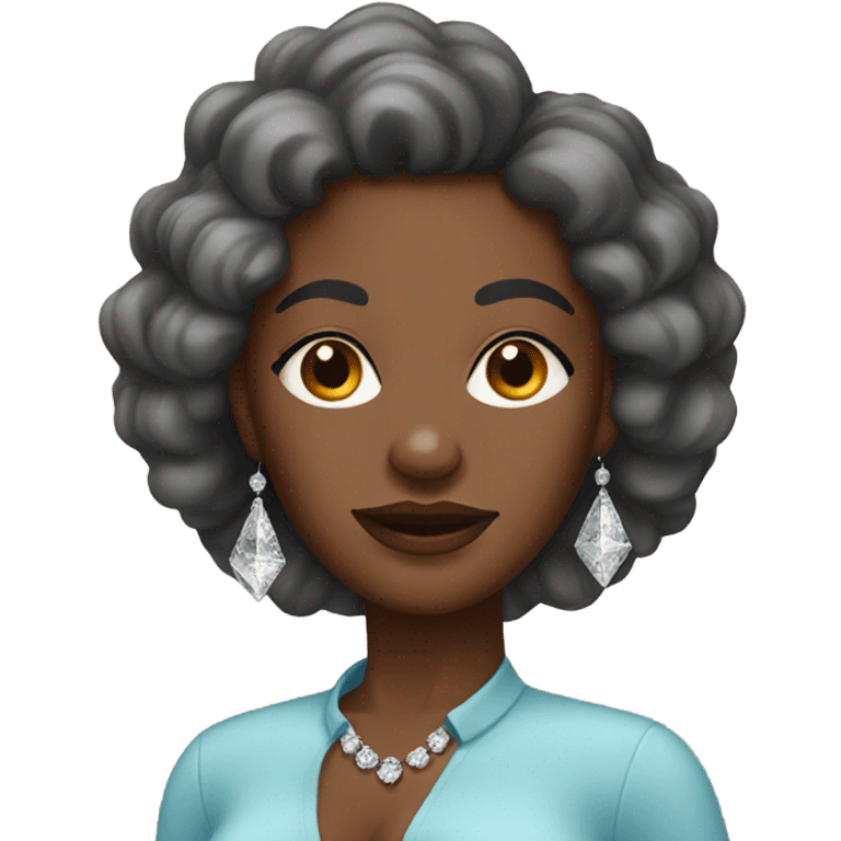 Black woman with diamond earrings  emoji