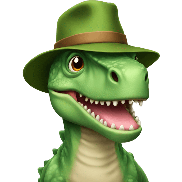 Dino with hat emoji