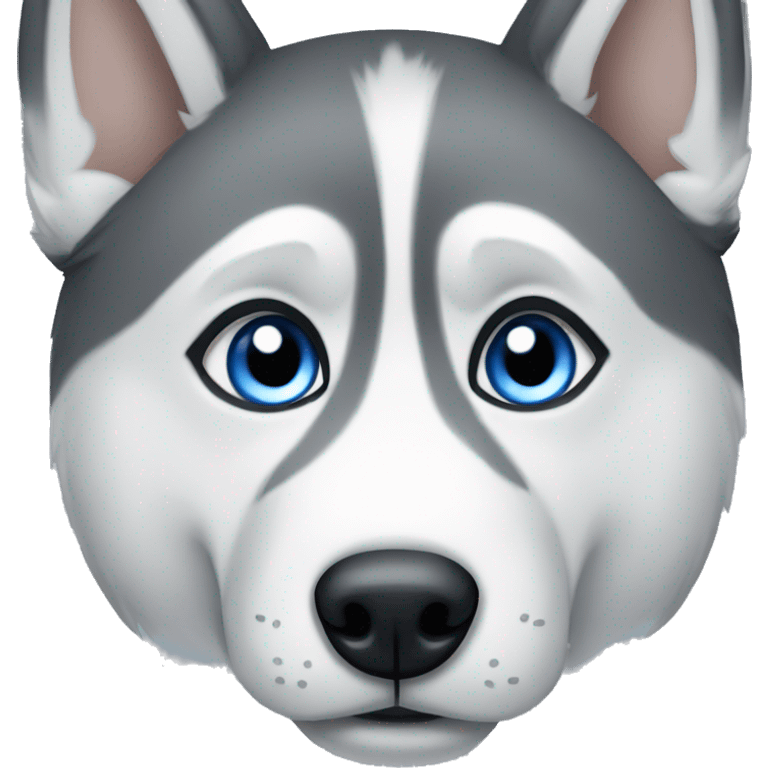 husky with blue crossed eyes emoji