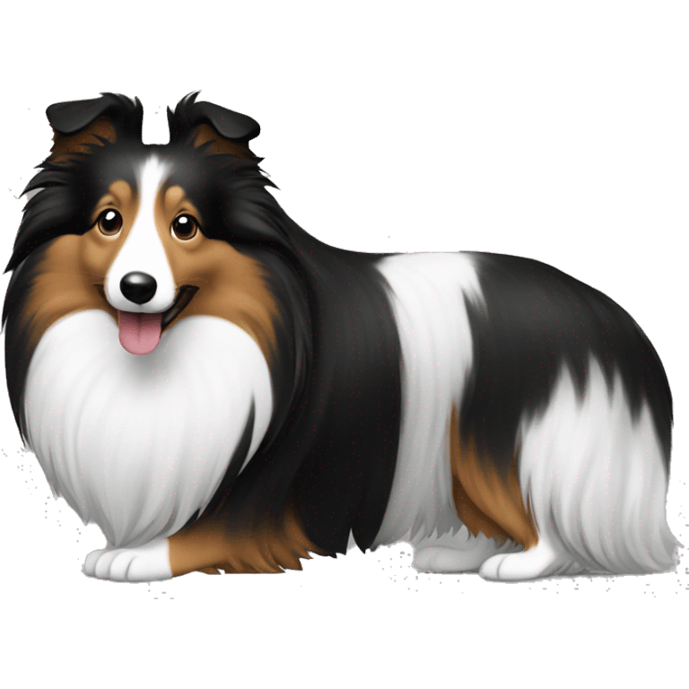 sheltie black white only emoji