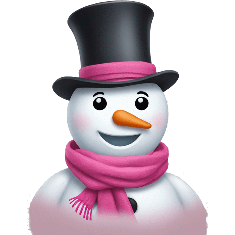 Snowman with pink scarf  emoji