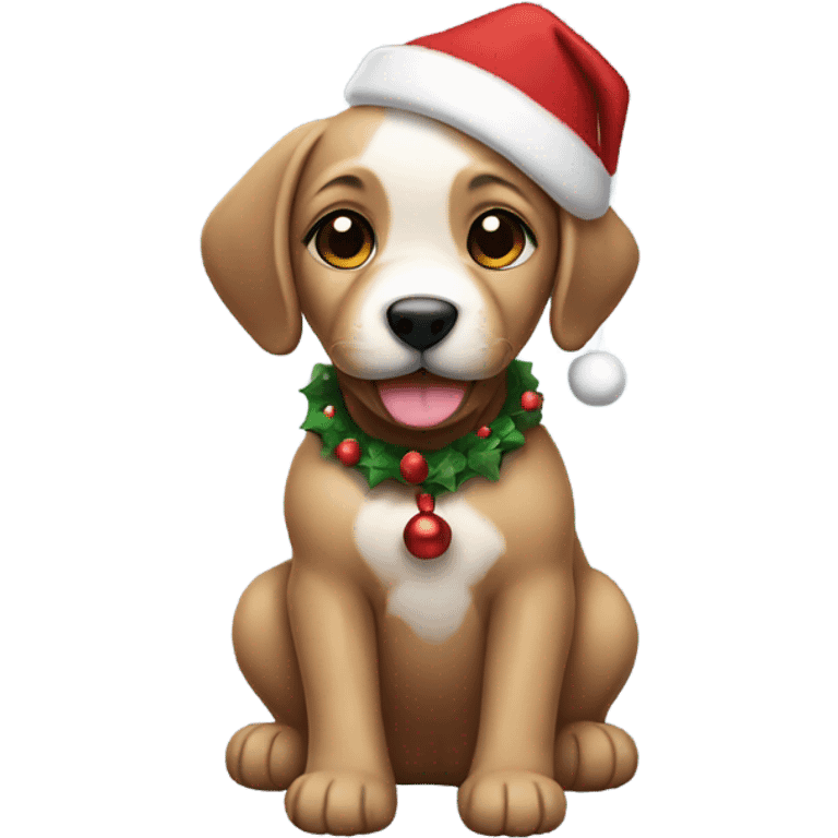 Christmas puppy emoji