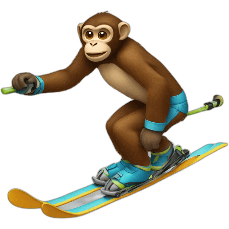 Monkey skiing  emoji