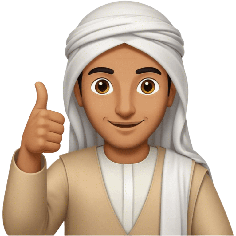 arab man giving a thumbs up emoji