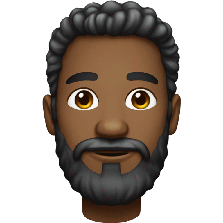 homem cabelo curto preto com barba emoji