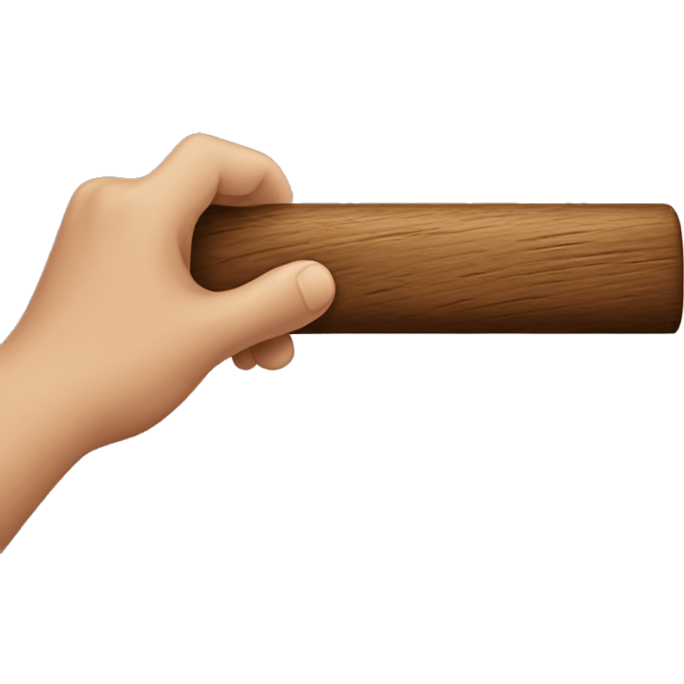 Handing someone a wooden bar emoji