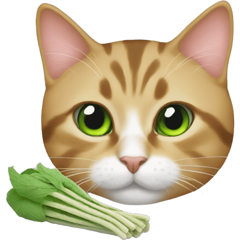 Cat eating catnip emoji