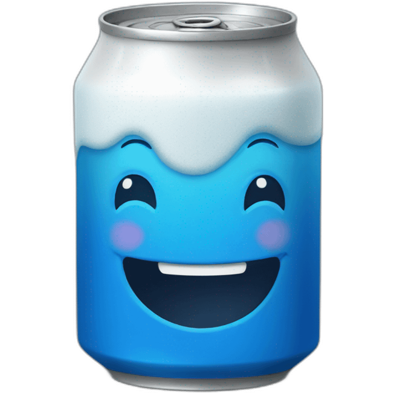 Blue Beer can with a smile emoji