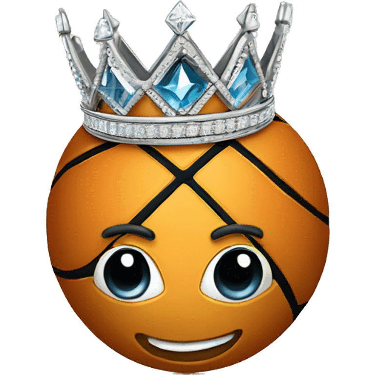 Basketball with a crown on top and a diamond necklace  emoji