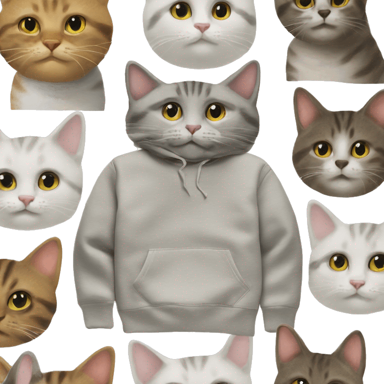 Cat wearing a Jcrew graphic sweatshirt  emoji